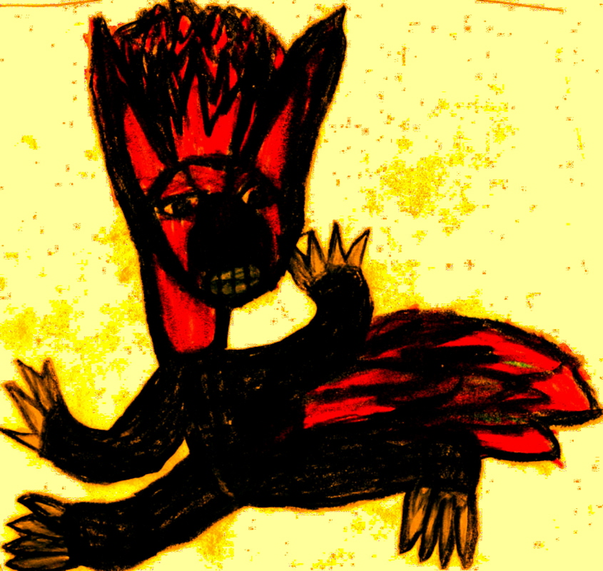 Fire Cat Demon In Black For Kerra by Falconlobo