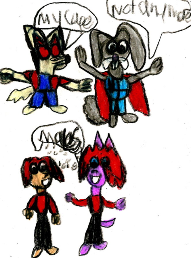 Funny Big Cheese, Polly, Frankie, And Herriman Chibi Pic by Falconlobo
