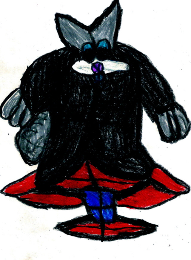 Big Bunny In Black On A Hover Disk by Falconlobo