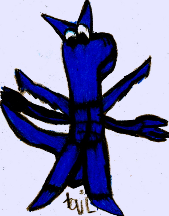 Cute Blue Anthro Dragon For AquaBerryFifteen by Falconlobo