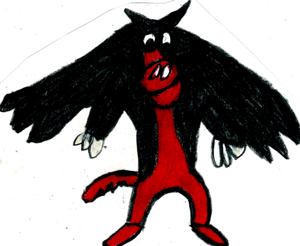 Winged  Red Baboon Demon by Falconlobo