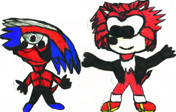 Pyro The Mole And Crimson Thunder The Hedgehog Request For Alithirtytwo by Falconlobo