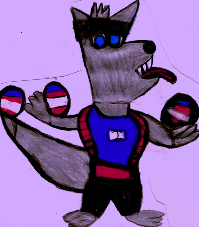 Second Entry For SBFan's Contest Basket Ball Wolf With Three B Balls^^ by Falconlobo