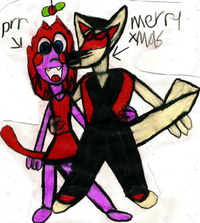 Merry Xmas From Big Cheese And Polly Esther by Falconlobo