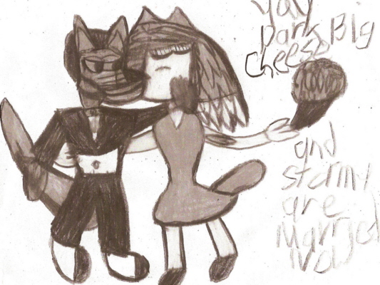 Yay Dark Big Cheese Married Stormy For WaluigiGuy22 And Tala777 In B And W by Falconlobo