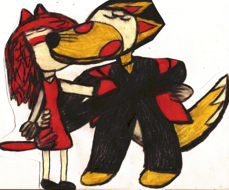 Kissing Him Makes Her Blush And Makes Him A Jumpy Blushy Fox Edited by Falconlobo