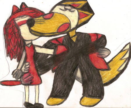 Kissing Him Makes Her Blush And Makes Him A Jumpy Blushy Fox Unedited by Falconlobo