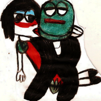 DR. Wasabi Holds Chick P In His Arms + She kisses His Cheek For NeoPetGirl by Falconlobo