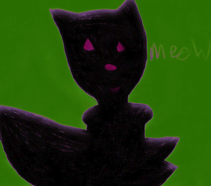 Cute But Creepy Black Cat^^ by Falconlobo