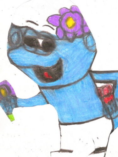 Vanity Smurf With A Flower And Gift For Someone Maybe You^^ by Falconlobo