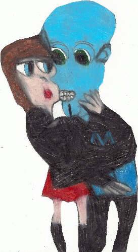 Megamind And Roxie Holding Each Other Unedited by Falconlobo