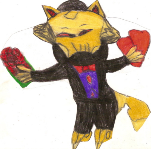 Big Cheese In A Tux With Flowers And Candy Heart For Polly? by Falconlobo
