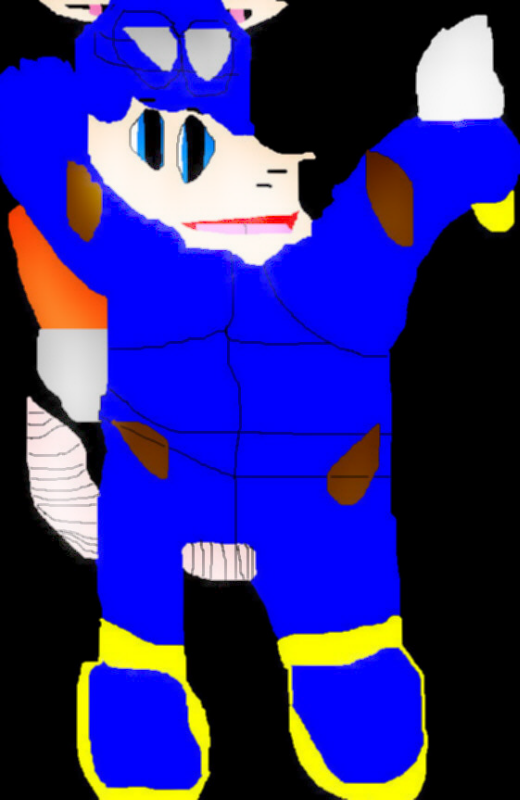 Sparkster the Opossum Attempt Ms Paint by Falconlobo