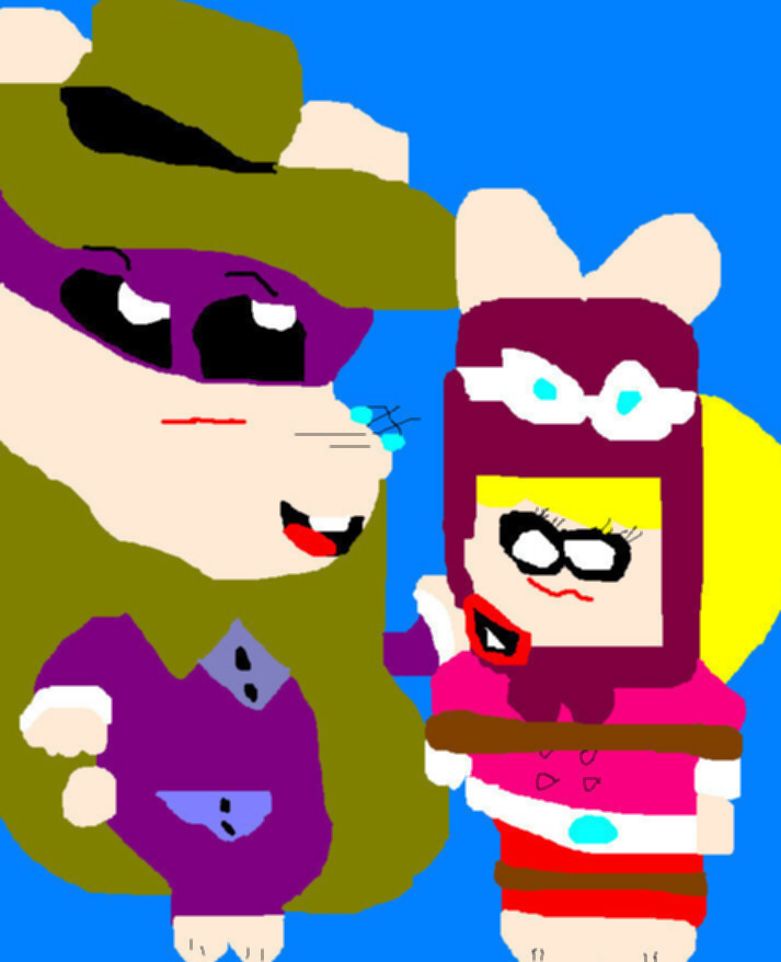 The Hooded Claw And Penelope Pitstop As HamHams Ms Paint by Falconlobo