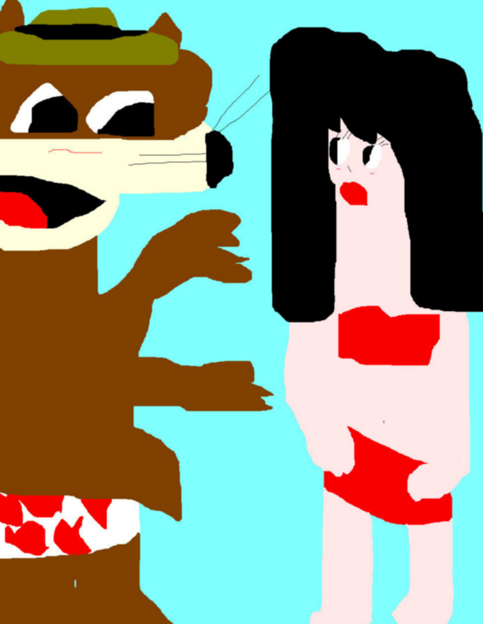 Mildew Wolf And Daisy Mayhem In Their Unmentionables Ms paint by Falconlobo