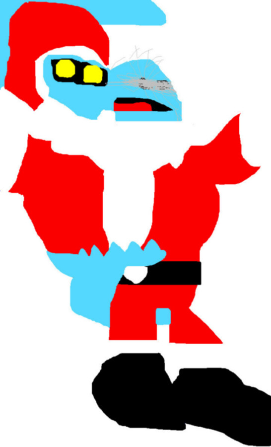 Santa Deadly Playing In The Snow Ms Paint by Falconlobo