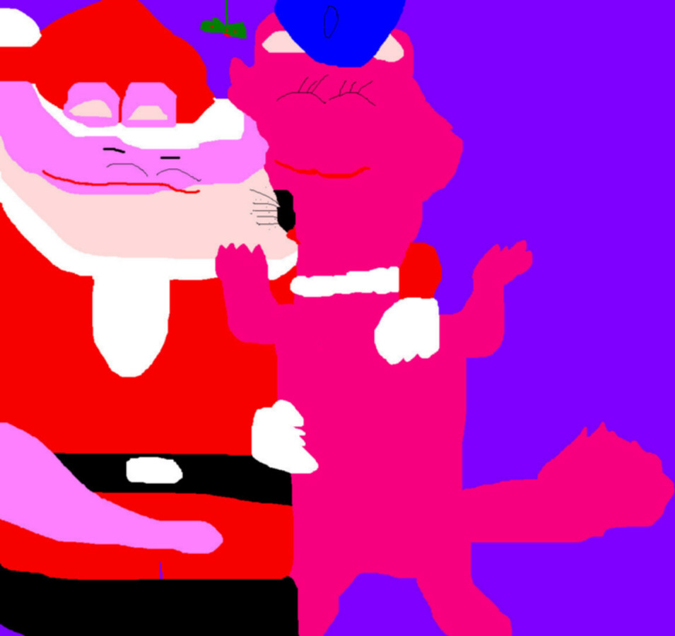 SnagglePuss And Lila Under Mistletoe Part Two With Kissing Ms Paint^^ by Falconlobo