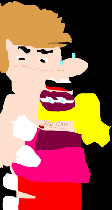 Penelope Hugging A Naked Sylvester Sneekly Ms Paint XD by Falconlobo