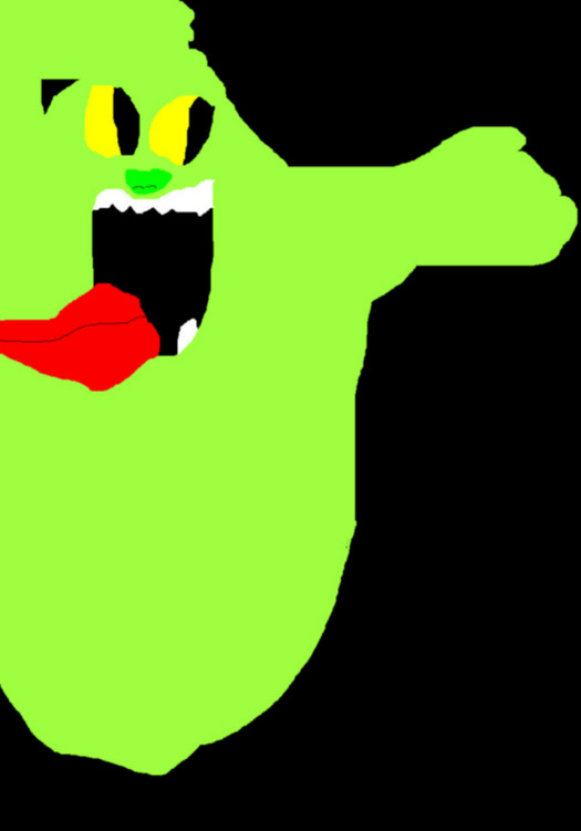 Slimer For St Patrick's Day Well He is Green Ms Paint^^ by Falconlobo