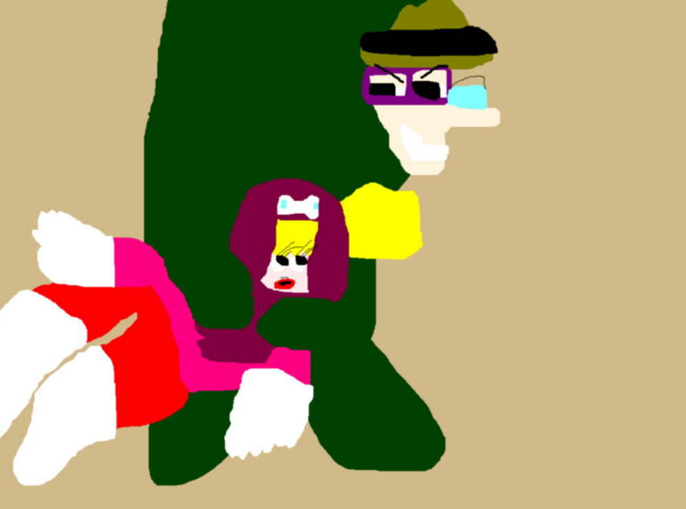 The Hooded Cactus Grabs Penelope  Ms Paint^^ by Falconlobo