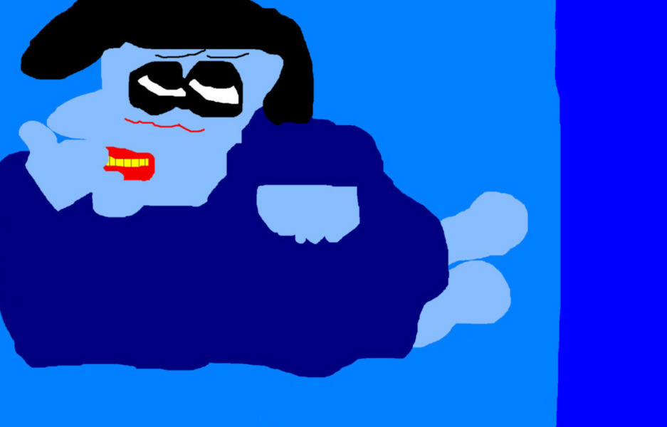 The Chief Blue Meanie In Bed Bootless Ms Paint by Falconlobo
