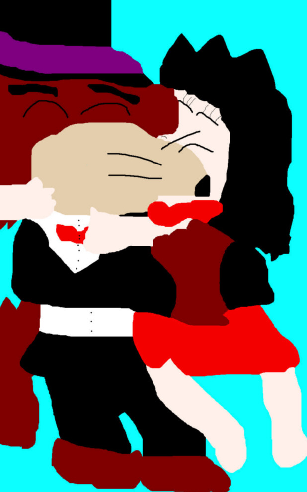 Mildew Wolf And Daisy Mayhem Wedding Kiss Picture Ms Paint by Falconlobo