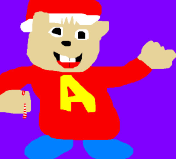 Cartoon Alvin With Santa Hat And Candy Cane Ms Paint by Falconlobo