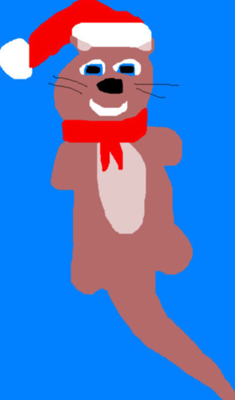 Christmas Otter Plush Ms Paint by Falconlobo
