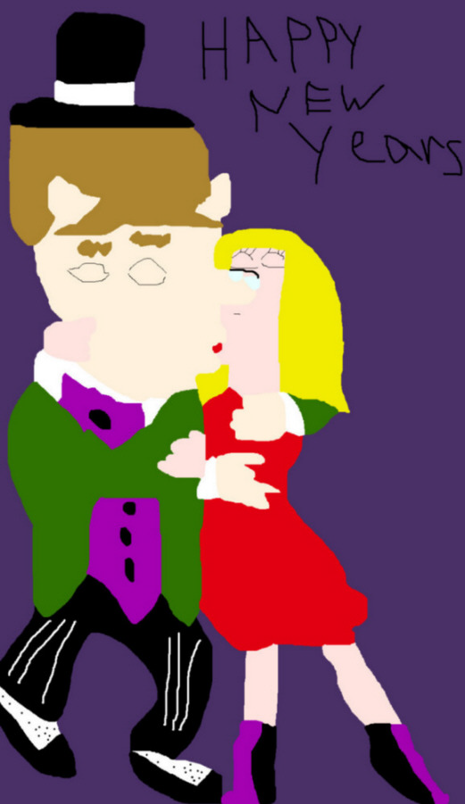 A New Years Kiss Early Ms Paint by Falconlobo