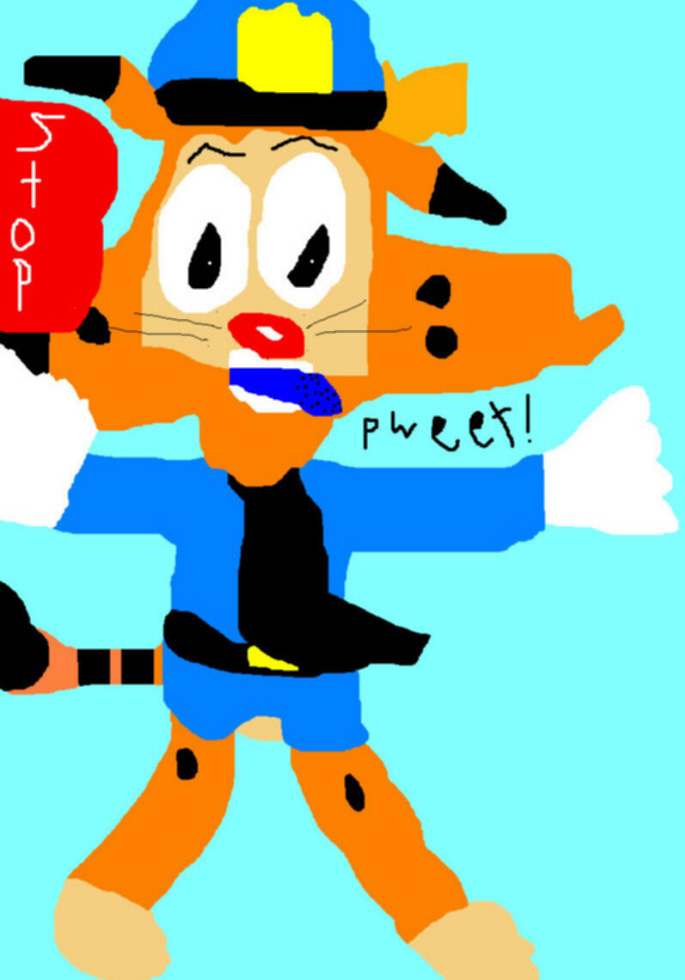 Bonkers B Bobcat With Stop Sign Ms Paint Fixed^^ by Falconlobo