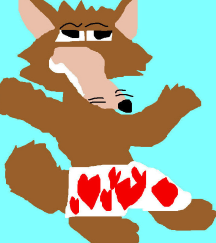 Random Mildew Wolf In Boxers Ms Paint^^ by Falconlobo