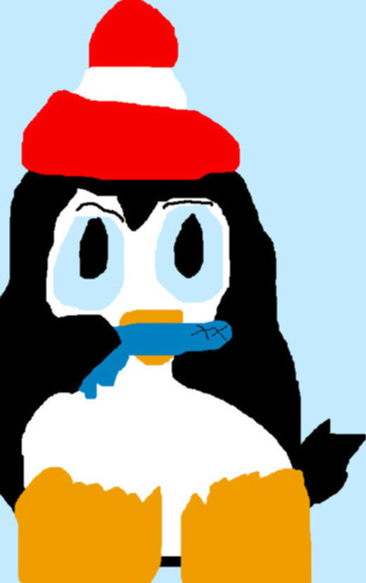 Chilly Willy Eating A Fish Ms Paint^^ by Falconlobo