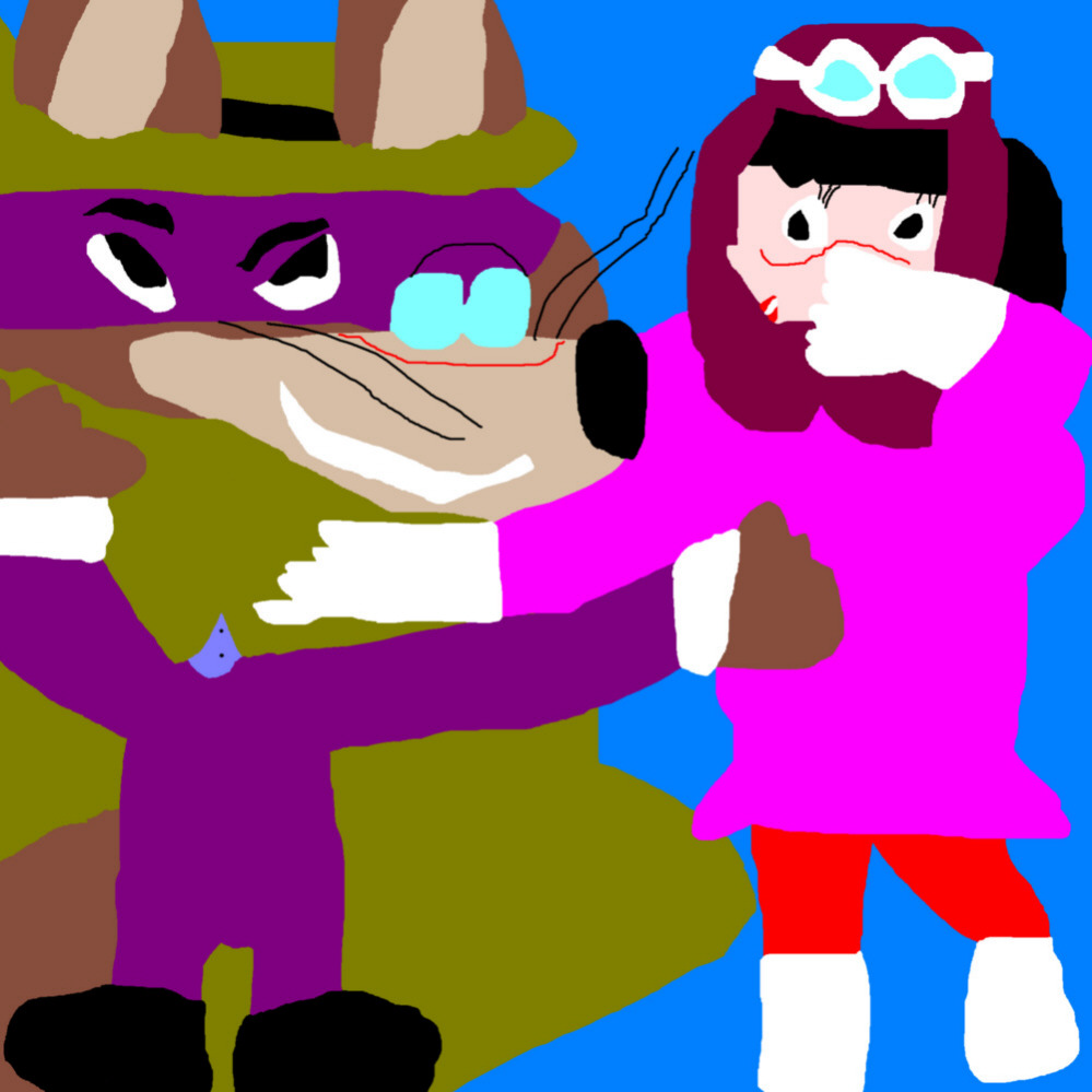 The Hooded Wolf And Daisy Pitstop MS Paint^^ by Falconlobo