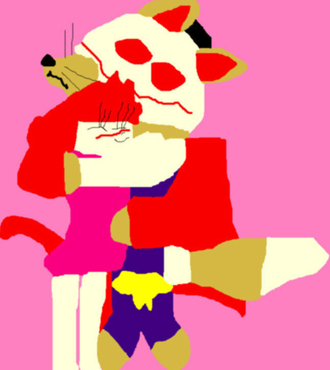 Big Cheese Hugging Polly For Hug A Cat Day Ms Paint^^ by Falconlobo