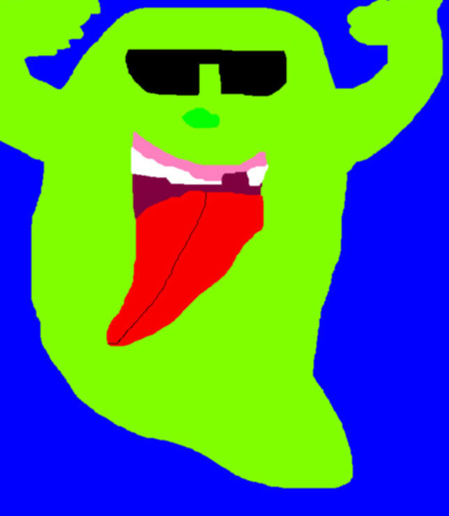 Slimer In Shades Ms Paint by Falconlobo