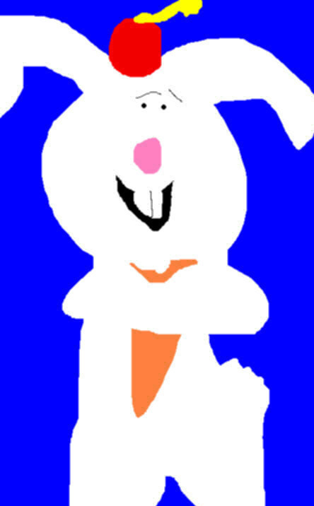 Random Bunny With Fez On And Holding A Carrot MS Paint by Falconlobo