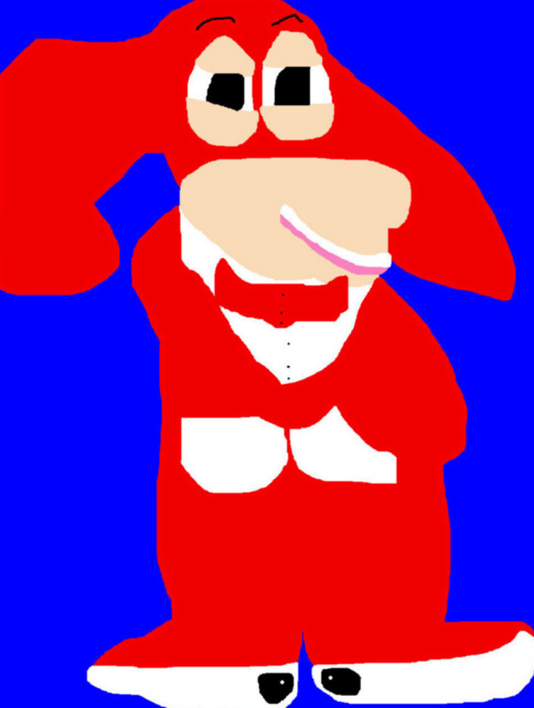 The Noid In A Red And White Tux Ms Paint by Falconlobo