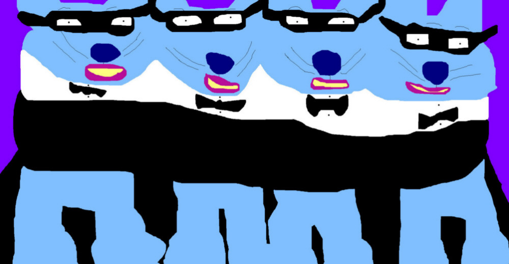 Blue Bulldog In A Half Tux Ms Paint Semi Small by Falconlobo