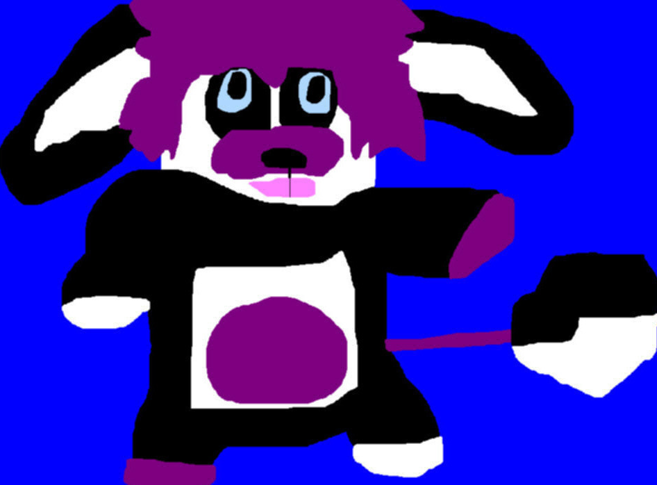 Purple Black And White Panda Popple With Blue Eyes Ms Paint^^ by Falconlobo
