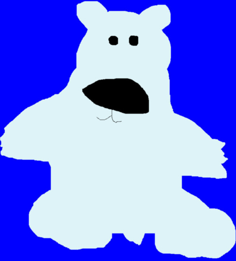 Random Cloud Blue Polar Bear Plushie Ms Paint by Falconlobo