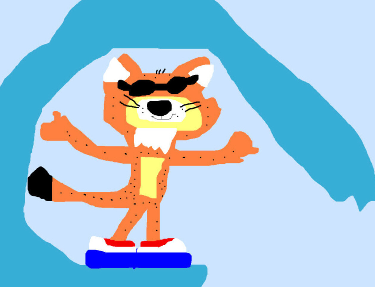 Chester Cheetha Surfing  MS Paint by Falconlobo