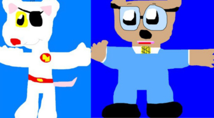 Danger Mouse And Penfold Chibis Together Ms Paint^ by Falconlobo