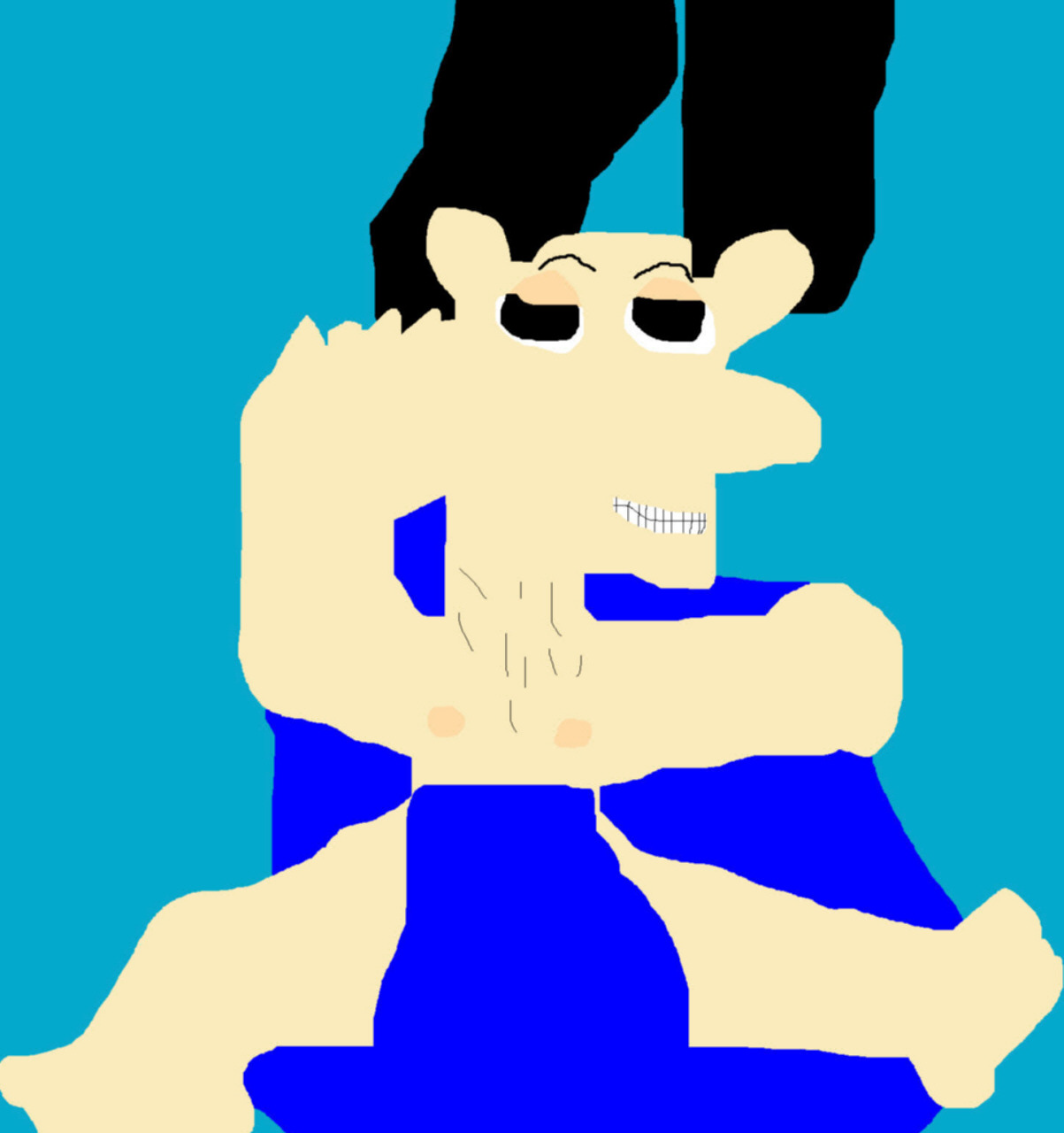 Naked Noodman Wrapped Up In A Blanket MS Paint by Falconlobo