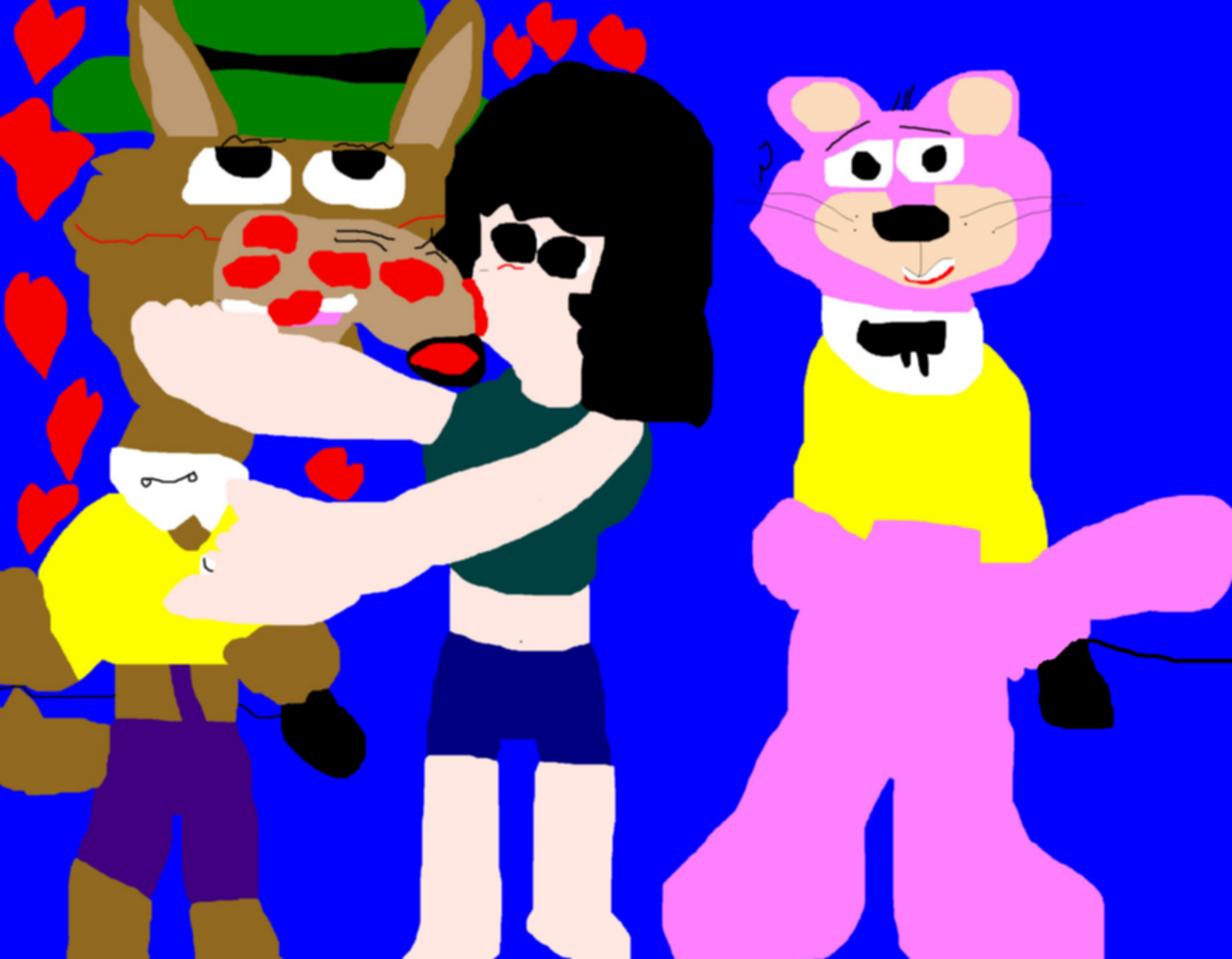 Daisy Mayhem Smothers Mildew Wolf's Face With Kisses Snagglepuss Added by Falconlobo