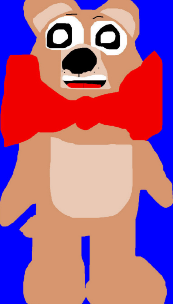 Bear In A Big Red Bowtie MS Paint by Falconlobo