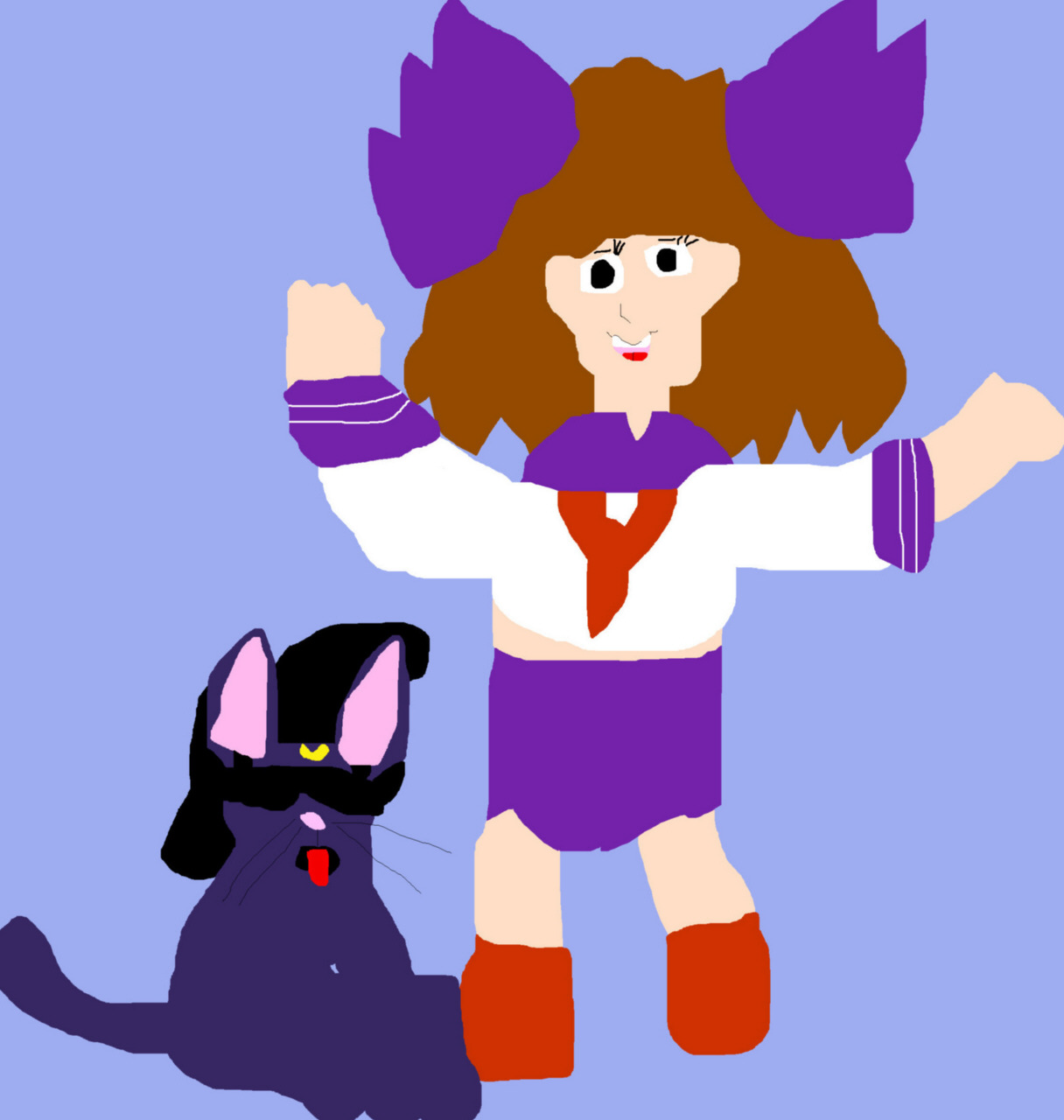 Japenese Outfit Lalondey And Anime Cat Tufflips Request Ms Paint by Falconlobo