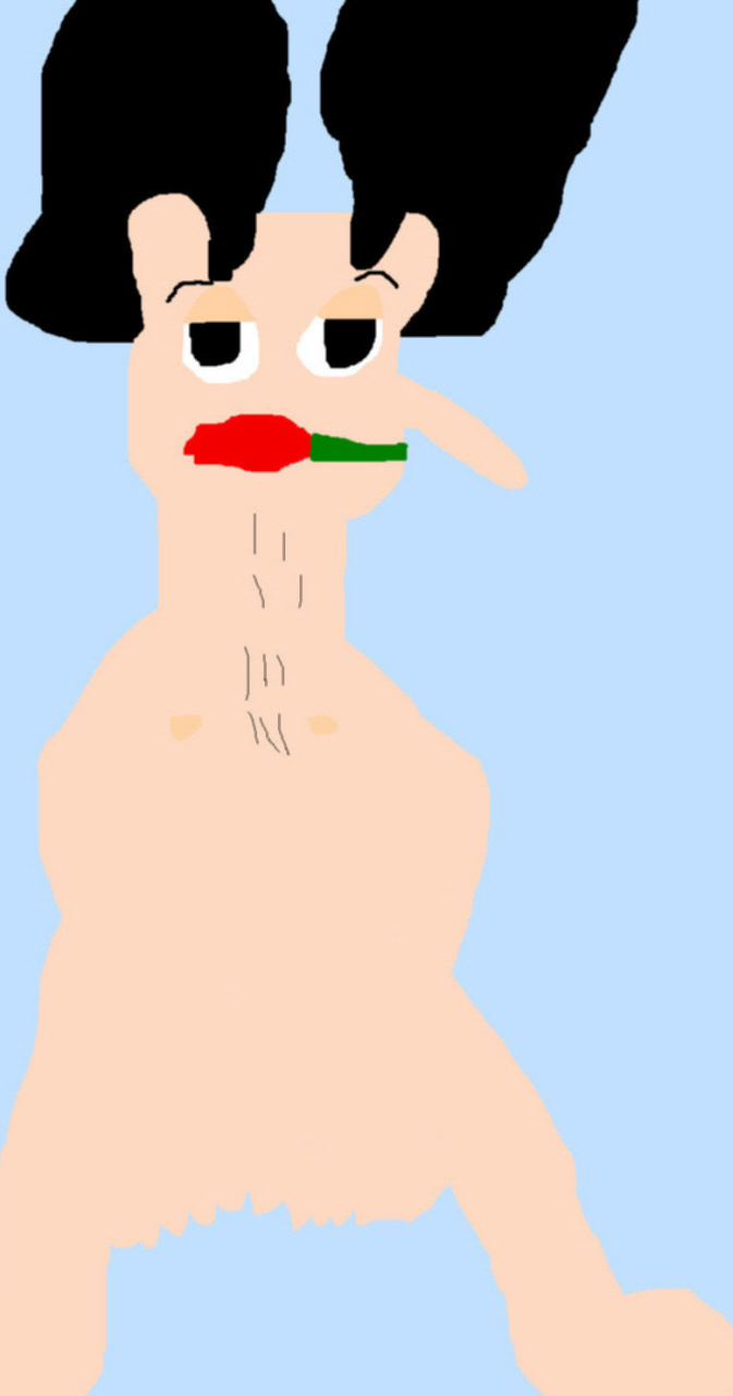 Nude Noodman Holding A Rose In his teeth Covering UP Ms Paint by Falconlobo