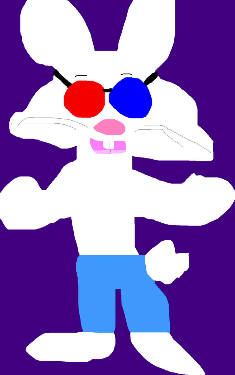 Trix Bunny In 3D Glasses And Blue Jeans Ms Paint^^ by Falconlobo