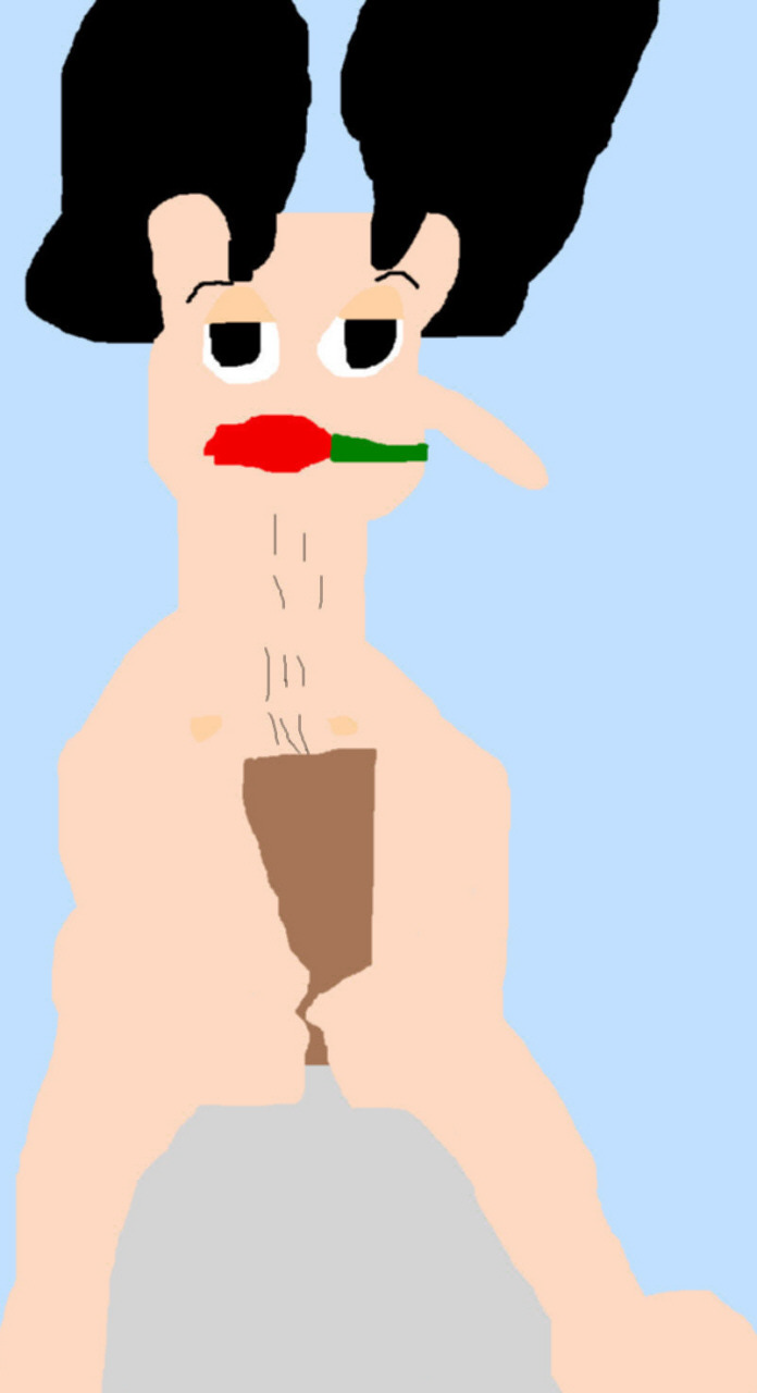 Nude Noodman Holding A Rose In his teeth Covering Up With Shovel by Falconlobo