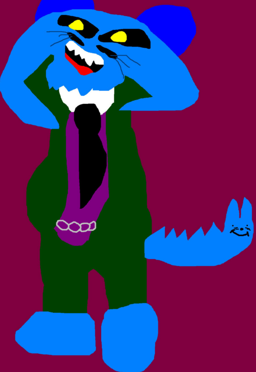 Uncle Deadly With Random Kitty Face Tail MS Paint by Falconlobo